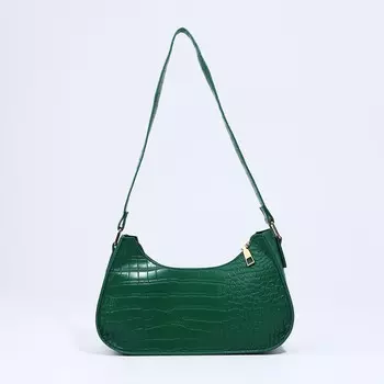 Сумка женская на молнии, цвет зеленый