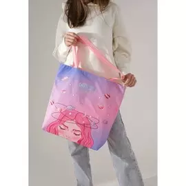 Сумка-шопер cosmic vibes без молнии с подкладкой, цвет розовый