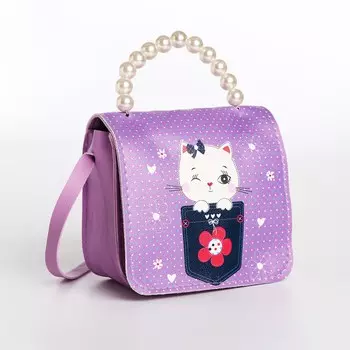 Сумка детская для девочки на магните, цвет сиреневый