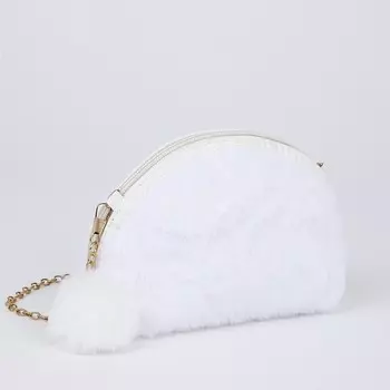 Сумка детская для девочки на молнии, цвет белый