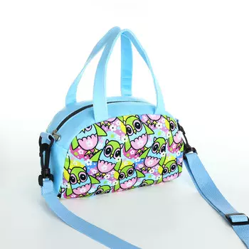 Сумка детская для девочки на молнии, регулируемый ремень, цвет голубой