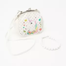 Сумка детская на фермуаре, цвет белый