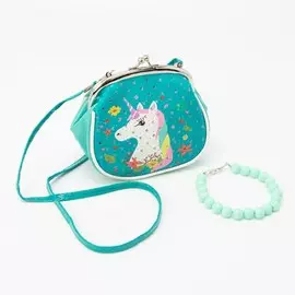 Сумка детская на фермуаре, цвет голубой