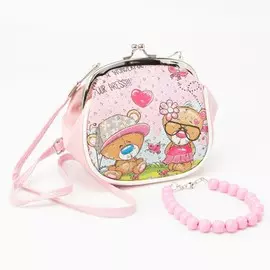 Сумка детская на фермуаре, цвет розовый