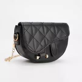 Сумка детская на клапане, цвет чёрный