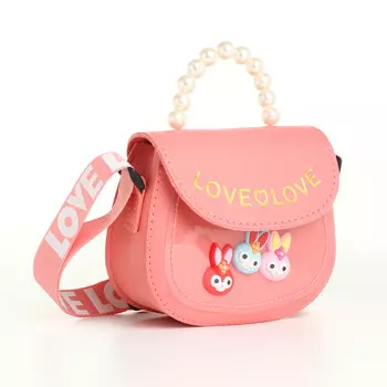 Сумка детская на клапане, цвет коралл