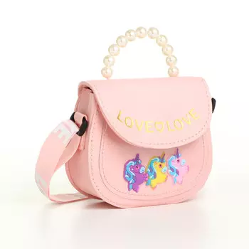 Сумка детская на клапане, цвет розовый