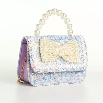 Сумка детская на клапане, цвет сиреневый