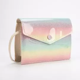 Сумка детская на кнопке, цвет розовый/голубой