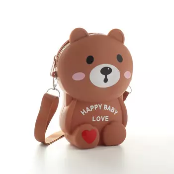 Сумка детская на молнии, цвет коричневый