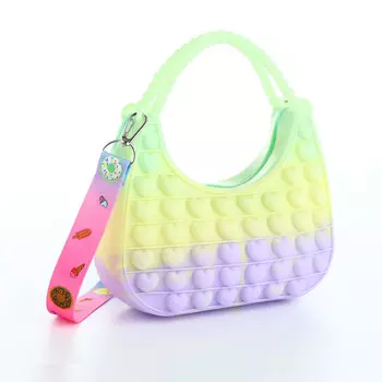 Сумка детская на молнии, цвет зеленый/желтый/синий