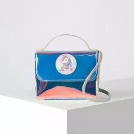 Сумка детская unicorn на клапане, цвет серый/перламутровый