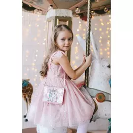 Сумка детская pink unicorn, на клапане, розовая