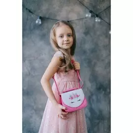 Сумка детская для девочки на клапане, розовая