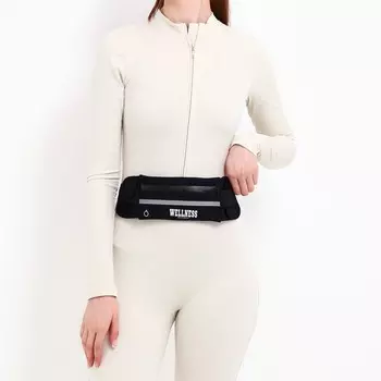 Сумка поясная для бега, на молнии, черная