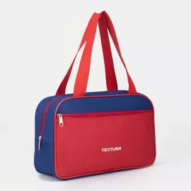 Сумка для обуви на молнии textura, наружный карман, цвет синий/красный