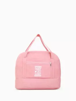 Сумка дорожная на молнии, отдел для обуви, наружный карман, держатель для чемодана, розовая