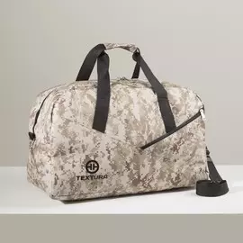 Сумка дорожная, отдел на молнии, наружный карман, длинный ремень, цвет камуфляж/бежевый