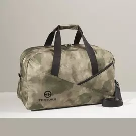 Сумка дорожная, отдел на молнии, наружный карман, длинный ремень, цвет камуфляж/зелёный