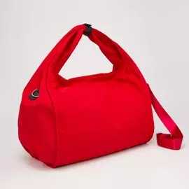 Сумка дорожная, отдел на молнии, наружный карман, длинный ремень, цвет красный