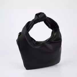 Сумка-хобо, отдел на молнии, длинный ремень, цвет чёрный