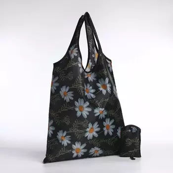 Сумка хозяйственная без застежки, складная, цвет черный