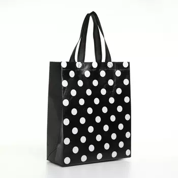 Сумка хозяйственная без застежки, цвет черный/белый