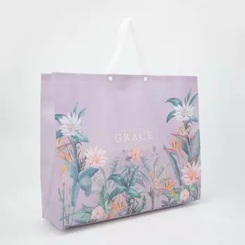 Сумка хозяйственная на кнопках, цвет сиреневый