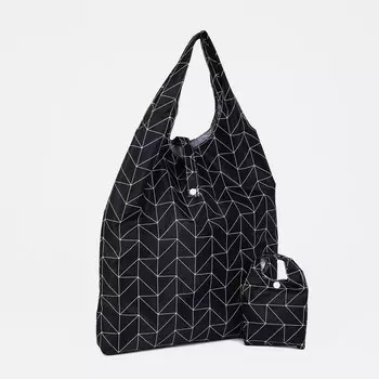 Сумка хозяйственная на кнопке, цвет черный