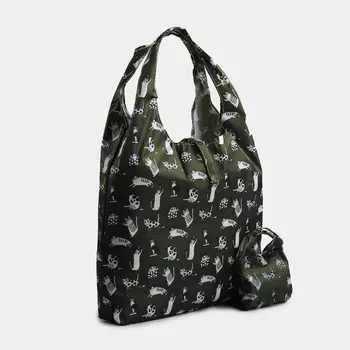 Сумка хозяйственная на кнопке, складная, цвет зеленый