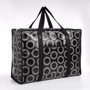 Сумка хозяйственная на молнии, 35 л, цвет черный