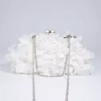 Сумка-клатч на фермуаре, цвет белый