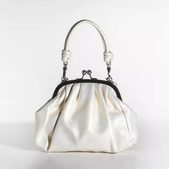 Сумка-клатч на фермуаре, цвет белый