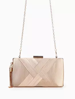 Сумка-клатч на фермуаре, цвет бежевый