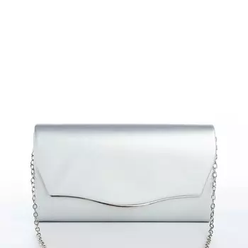 Сумка-клатч на магните, цвет серебряный