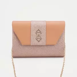 Сумка-клатч, отдел на клапане, цвет бежевый