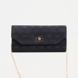 Сумка-клатч, отдел на клапане, цвет черный