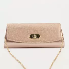 Сумка-клатч на клапане, цвет золотой