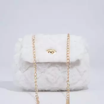 Сумка кросс-боди на клапане, цвет белый