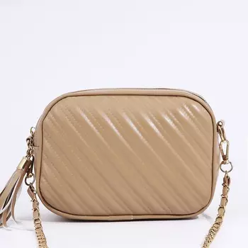 Сумка женская кросс-боди на молнии, 21714 см, бежевая