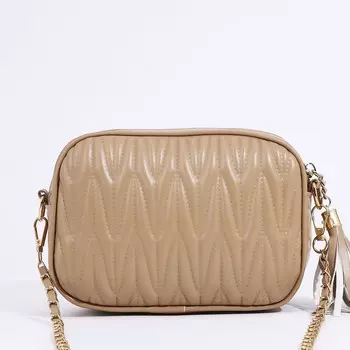 Сумка женская кросс-боди на молнии, 21714 см, бежевая