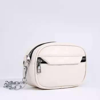 Сумка женская кросс-боди на молнии, 20612 см, бежевая