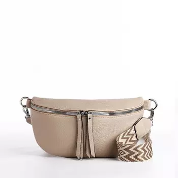 Сумка женская кросс-боди на молнии, 261016 см, бежевая