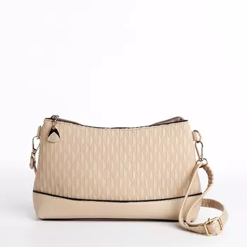 Сумка женская кросс-боди на молнии, 24.56.514 см, бежевая