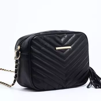 Сумка женская на молнии, цвет черный