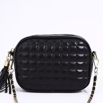 Сумка женская кросс-боди на молнии, 21714 см, в клетку, черная