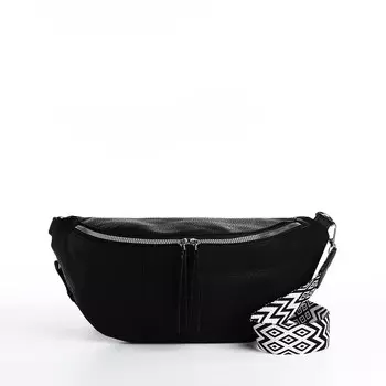 Сумка женская кросс-боди на молнии, 341117 см, черная