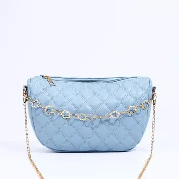 Сумка женская на молнии, цвет голубой