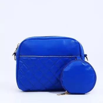 Сумка женская на молнии, цвет синий