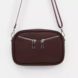 Сумка кросс-боди, отдел на молнии, 3 наружных кармана, длинный ремень, цвет бордовый